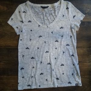 Rock & Republic motorcycle and 🌹 tee